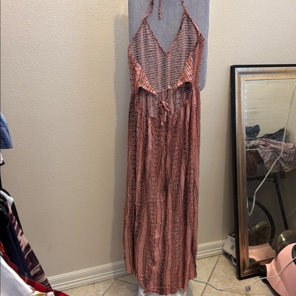 Lush Pink High Low Sundress Spaghetti Strap Sleeveless - Picture 2 of 3